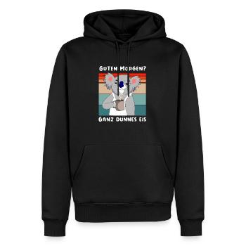 Guten Morgen? Ganz dünnes Eis Koala - Männer Premium Bio Hoodie - Schwarz - Vorne - Nico (187cm)