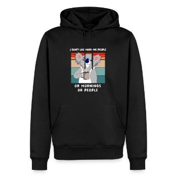 I hate Morning People And Mornings And People Kaff - Men’s Premium Organic Hoodie - black - Front - Nico (187cm)