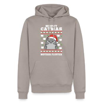 Meowy Christmas Mother Fluffer Katzenbesitzer - Männer Premium Bio Hoodie - Taupe - Vorne - Nico (187cm)