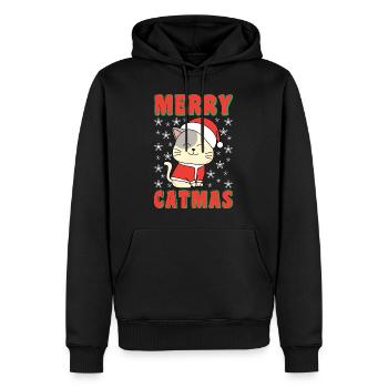 Merry Catmas Cats Christmas Cat Propriétaire - Sweat à capuche Premium bio Homme - noir - Devant - Nico (187cm)