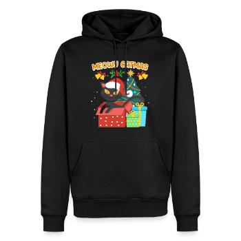 Meowy Catmas - Männer Premium Bio Hoodie - Schwarz - Vorne - Nico (187cm)