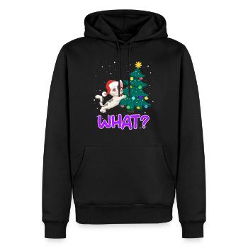 What? Lustige Katze Tannenbaum Kätzchen - Männer Premium Bio Hoodie - Schwarz - Vorne - Nico (187cm)