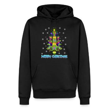Joyeux pêcheur à la ligne - Sweat à capuche Premium bio Homme - noir - Devant - Nico (187cm)