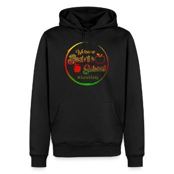 Chemise de rentrée scolaire, Lunch Lady Tee, Cafétéria - Sweat à capuche Premium bio Homme - noir - Devant - Nico (187cm)