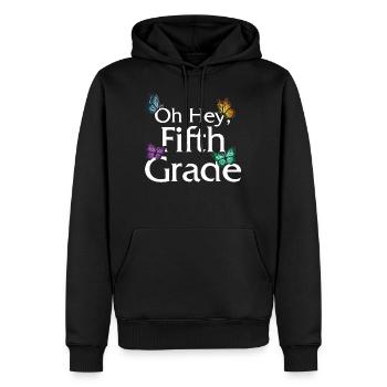 Chemise de rentrée scolaire, oh hey cinquième année - Sweat à capuche Premium bio Homme - noir - Devant - Nico (187cm)