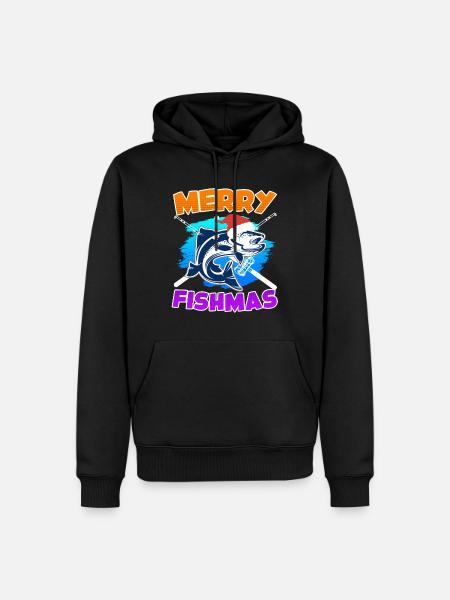 Joyeux poisson Pêche - Sweat à capuche Premium bio Homme - noir