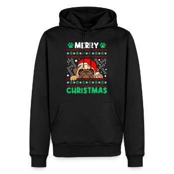 Drôles de vadrouilles Noël Carlin Chien Saint-Nicolas - Sweat à capuche Premium bio Homme - noir - Devant - Nico (187cm)