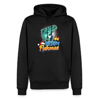 Angler Weihnachten Weihnachts - Männer Premium Bio Hoodie - Schwarz - Vorne - Nico (187cm)