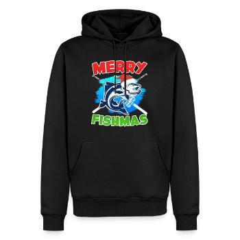 Joyeux poisson Pêche - Sweat à capuche Premium bio Homme - noir - Devant - Nico (187cm)
