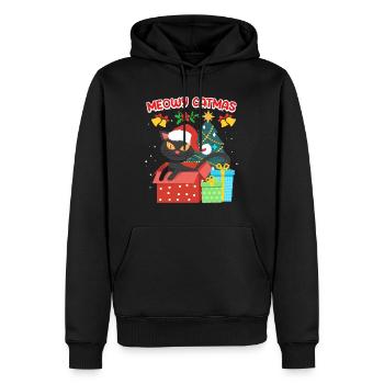 Meowy Catmas - Männer Premium Bio Hoodie - Schwarz - Vorne - Nico (187cm)