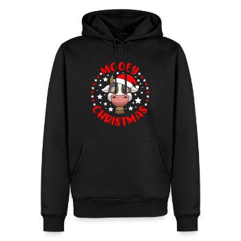 Mooey Christmas Landwird Weihnachten Kuh - Männer Premium Bio Hoodie - Schwarz - Vorne - Nico (187cm)