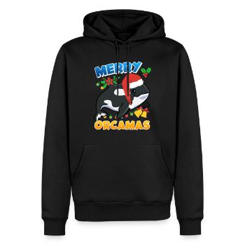 Merry Orcamas Orca Wal - Männer Premium Bio Hoodie - Schwarz - Vorne - Nico (187cm)