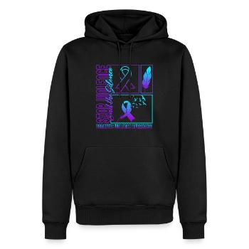 Domestic Violence Awareness Shirt, Stop End The - Men’s Premium Organic Hoodie - black - Front - Nico (187cm)