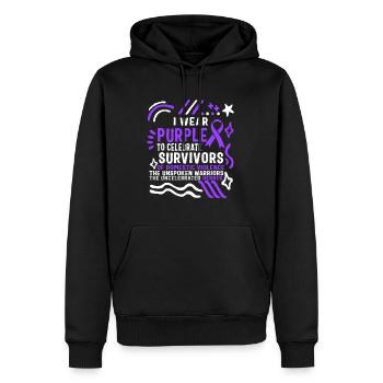 Domestic Violence Awareness Shirt, I Wear Purple - Männer Premium Bio Hoodie - Schwarz - Vorne - Nico (187cm)