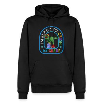 Chemise de rentrée, je suis prêt à écraser 1er - Sweat à capuche Premium bio Homme - noir - Devant - Nico (187cm)