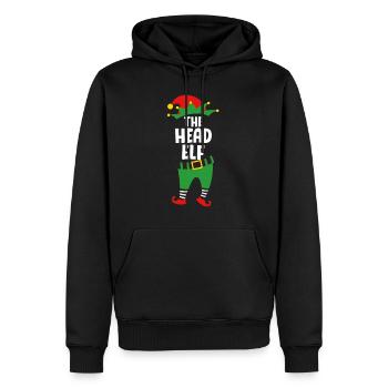 Le chef Elf Boss Elf Papa Christmas - Sweat à capuche Premium bio Homme - noir - Devant - Nico (187cm)