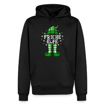 Freche Elfe Weihnachten Nikolaus Elf - Männer Premium Bio Hoodie - Schwarz - Vorne - Nico (187cm)