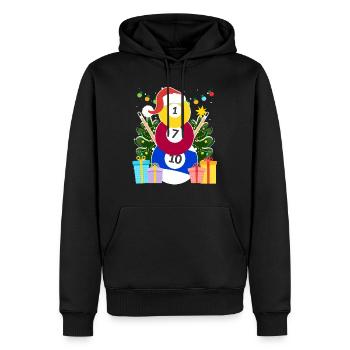 Billiard Kugeln Billard Schneemann Billiard - Männer Premium Bio Hoodie - Schwarz - Vorne - Nico (187cm)
