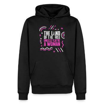 Pro Choice Shirt, Terre de la Liberté Sauf si une femme - Sweat à capuche Premium bio Homme - noir - Devant - Nico (187cm)