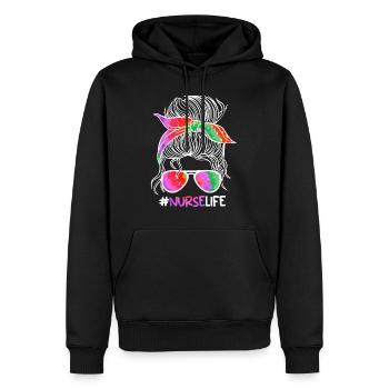 Nurse Life Ich bin Krankenschwester - Männer Premium Bio Hoodie - Schwarz - Vorne - Nico (187cm)
