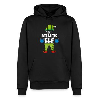 The Athletic Elf Weihnachten Leichtathletik - Männer Premium Bio Hoodie - Schwarz - Vorne - Nico (187cm)