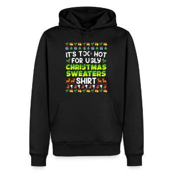 Trop chaud pour Ugly Christas Sweater Noël - Sweat à capuche Premium bio Homme - noir - Devant - Nico (187cm)
