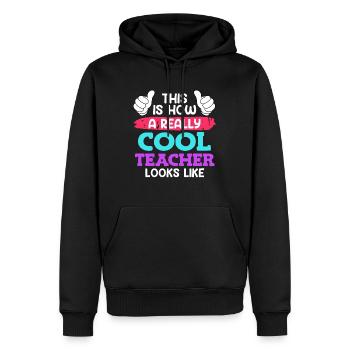 So sieht ein cooler Lehrer aus Lehrer - Männer Premium Bio Hoodie - Schwarz - Vorne - Nico (187cm)