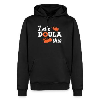 Préparation à l’accouchement Doula Laissez faire cela Sage-femme - Sweat à capuche Premium bio Homme - noir - Devant - Nico (187cm)