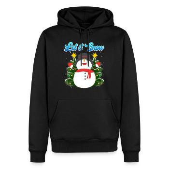 Let it Snow Snowman Noël - Sweat à capuche Premium bio Homme - noir - Devant - Nico (187cm)