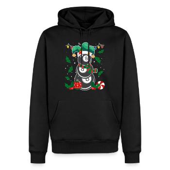 8-Ball Billard Spieler Billiard - Männer Premium Bio Hoodie - Schwarz - Vorne - Nico (187cm)