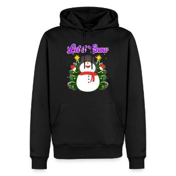 Let it Snow Snowman Noël - Sweat à capuche Premium bio Homme - noir - Devant - Nico (187cm)
