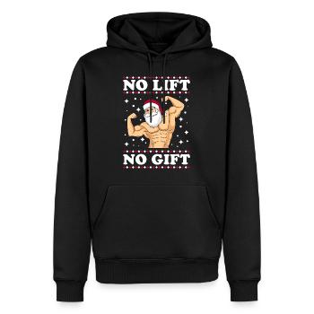 Bodybuilder disant pas d’ascenseur pas de poison Nicholas - Sweat à capuche Premium bio Homme - noir - Devant - Nico (187cm)