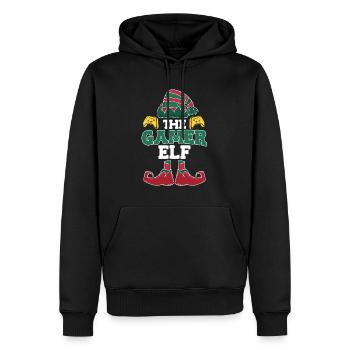 Gaming Spruch the Gamer Elf Nikolaus Weihnachten - Männer Premium Bio Hoodie - Schwarz - Vorne - Nico (187cm)
