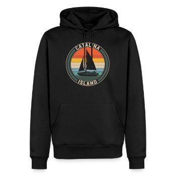 Catalina Island Hemd, Segelboot Liebhaber - Männer Premium Bio Hoodie - Schwarz - Vorne - Nico (187cm)