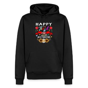 Back to School Shirt, Happy First Day Let's Do - Männer Premium Bio Hoodie - Schwarz - Vorne - Nico (187cm)