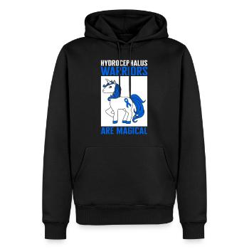 Hydrocephalus Awareness Shirt, Warriors Are - Men’s Premium Organic Hoodie - black - Front - Nico (187cm)