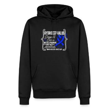 Chemise de sensibilisation à l’hydrocéphalie, ne vient pas avec - Sweat à capuche Premium bio Homme - noir - Devant - Nico (187cm)