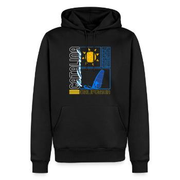 Catalina Island Shirt, Windsurf Surfbrett - Männer Premium Bio Hoodie - Schwarz - Vorne - Nico (187cm)