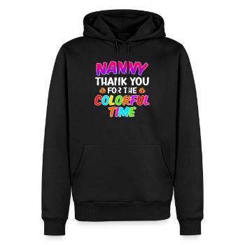 Merci pour le temps coloré meilleure assistante maternelle - Sweat à capuche Premium bio Homme - noir - Devant - Nico (187cm)