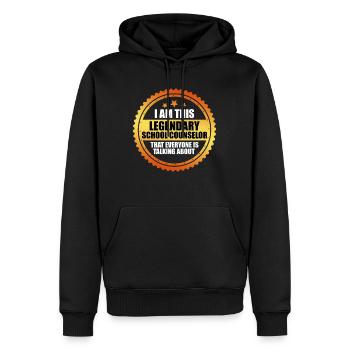 Inclusion Je suis le légendaire compagnon d’école - Sweat à capuche Premium bio Homme - noir - Devant - Nico (187cm)