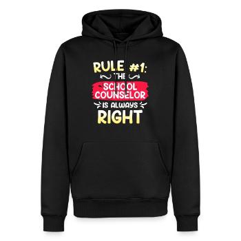 Règle n°1 il a raison le compagnon d’école - Sweat à capuche Premium bio Homme - noir - Devant - Nico (187cm)