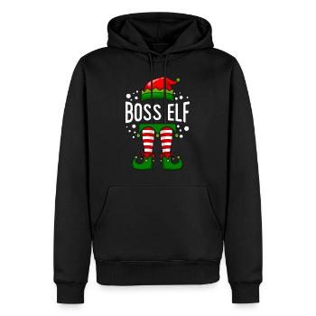 Chef Elfe Boss Papa Vater Weihnachten Familien - Männer Premium Bio Hoodie - Schwarz - Vorne - Nico (187cm)