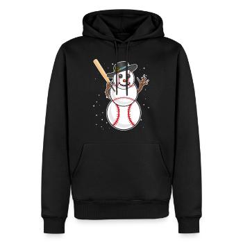 Baseball Schneemann Baseball Spieler Baseballer - Männer Premium Bio Hoodie - Schwarz - Vorne - Nico (187cm)