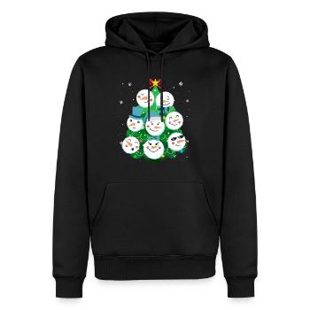 Tannenbaum Snowmies Schneemann - Männer Premium Bio Hoodie - Schwarz - Vorne - Nico (187cm)