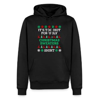 Trop chaud pour les pulls moches Noël - Sweat à capuche Premium bio Homme - noir - Devant - Nico (187cm)