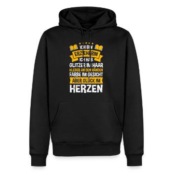Glitter in den Haaren Klebe an den Händen Erzieher - Männer Premium Bio Hoodie - Schwarz - Vorne - Nico (187cm)
