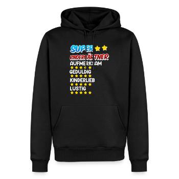 Definition eines Super Kindergärtner - Männer Premium Bio Hoodie - Schwarz - Vorne - Nico (187cm)