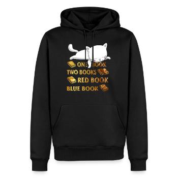 Chemise de lecture Un Livre Deux Livres Livre Rouge Bleu - Sweat à capuche Premium bio Homme - noir - Devant - Nico (187cm)