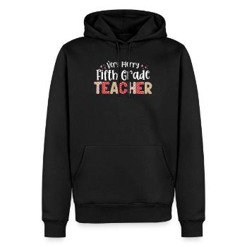 Very Merry 5th Grade Teacher Fifth Christmas - Men’s Premium Organic Hoodie - black - Front - Nico (187cm)