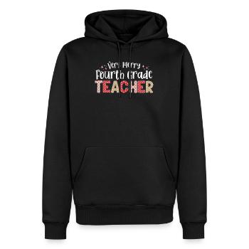 Very Merry 4th Grade Teacher Fourth Christmas - Men’s Premium Organic Hoodie - black - Front - Nico (187cm)